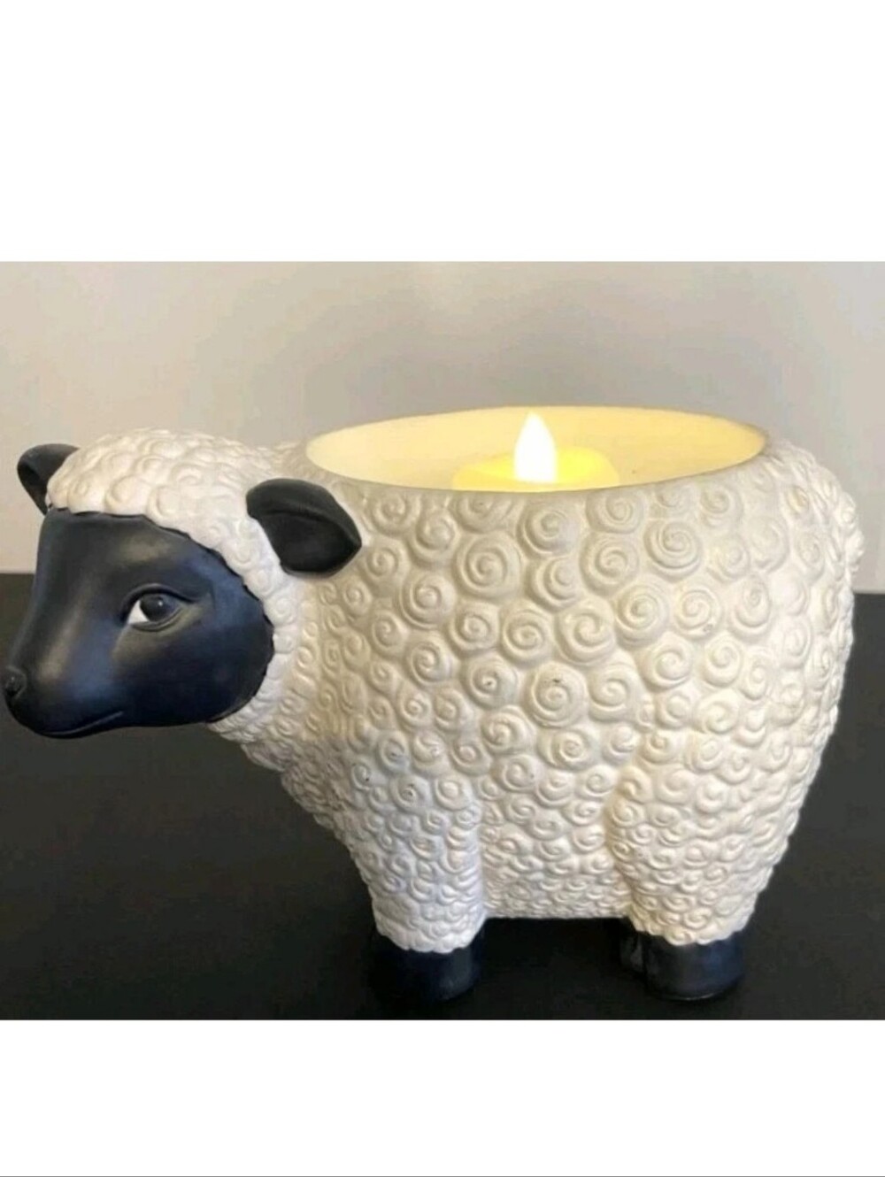 Vintage Yankee Candle Black Sheep Lamb Wax Melt Tart Tea Light Candle Warmer